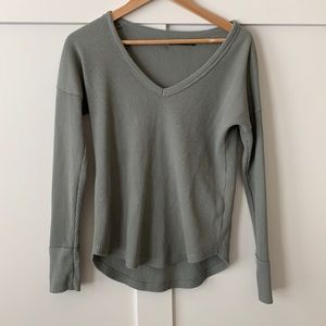 Abercrombie & Fitch sage green waffle sweater